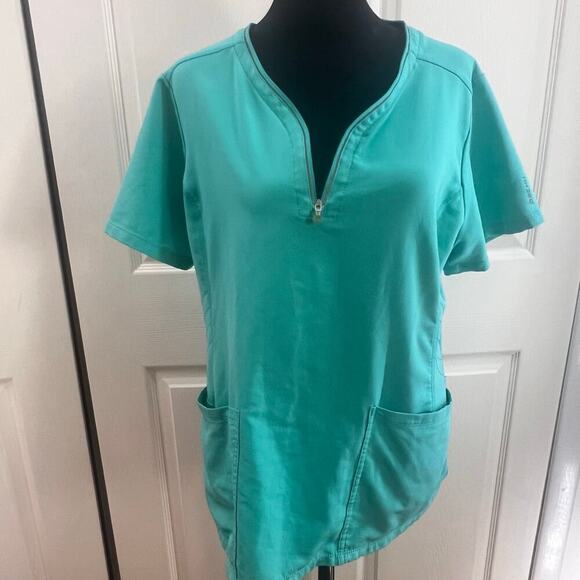 Women's Aqua Short Sleeve Top - Picture 1 of 8